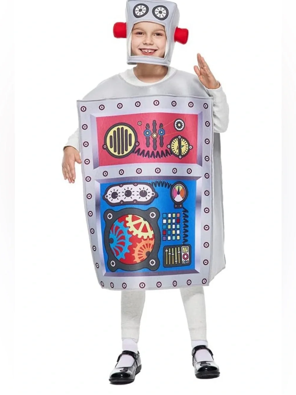 Unisex Kid's Sponge Robot Costume Tunic and Headpiece Set NIP One Size Fit Most